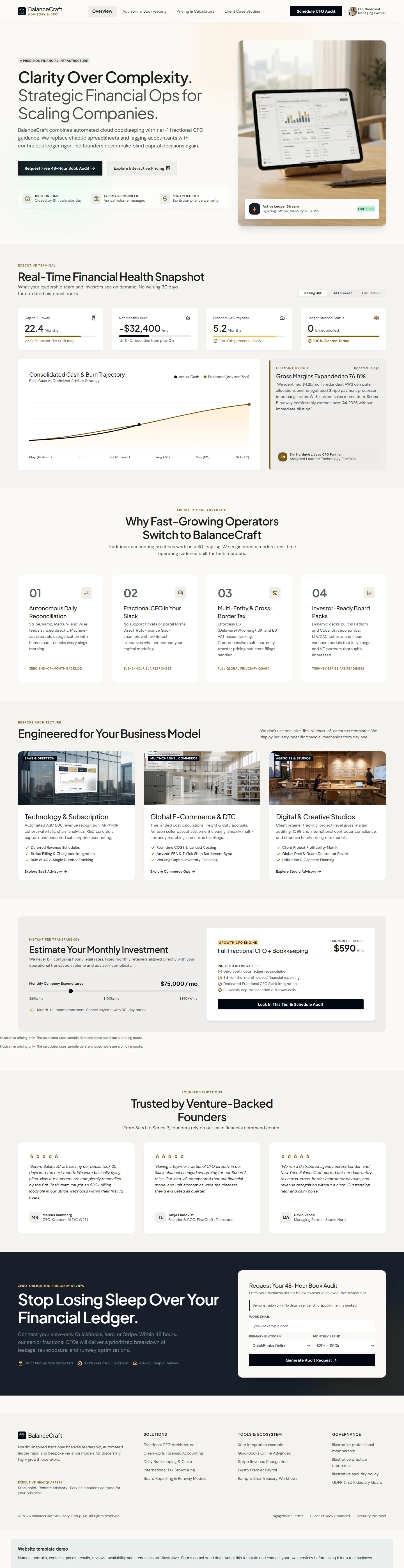BalanceCraft website template preview