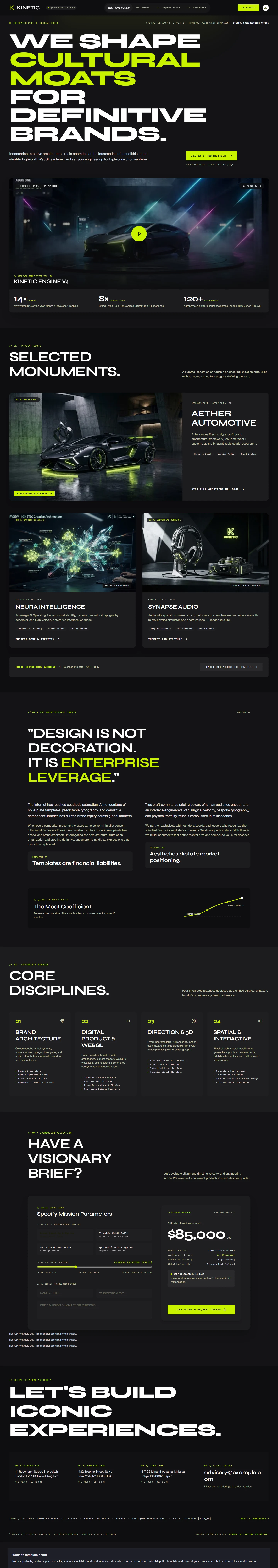 Kinetic Creative Architecture website template preview