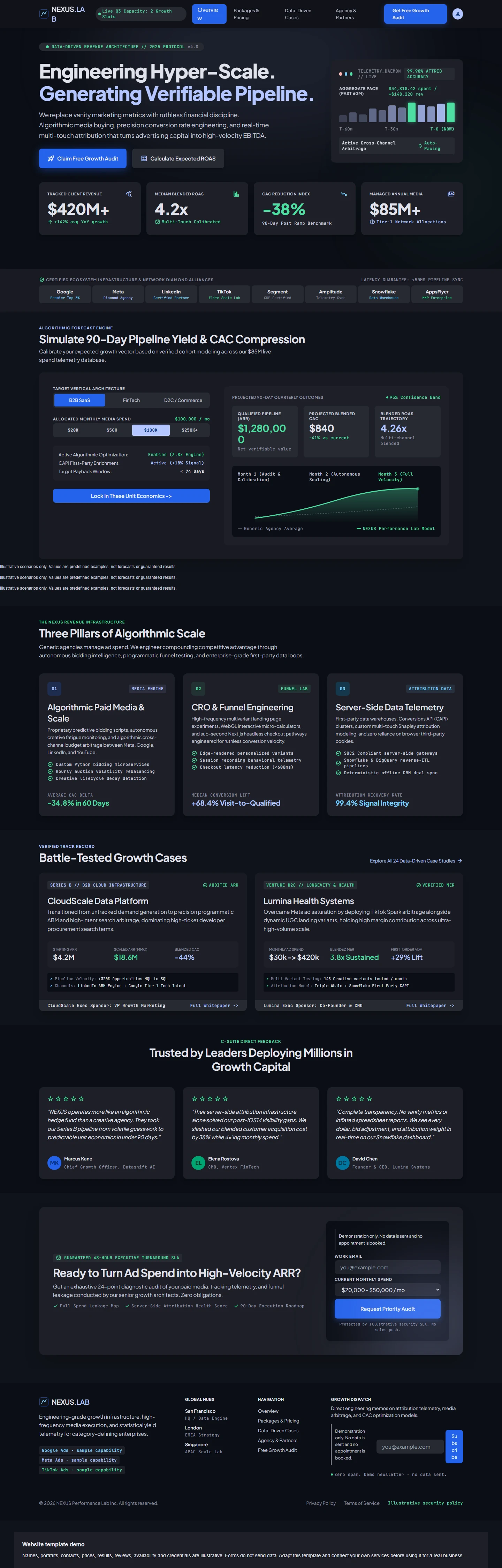 Nexus Performance Lab website template preview