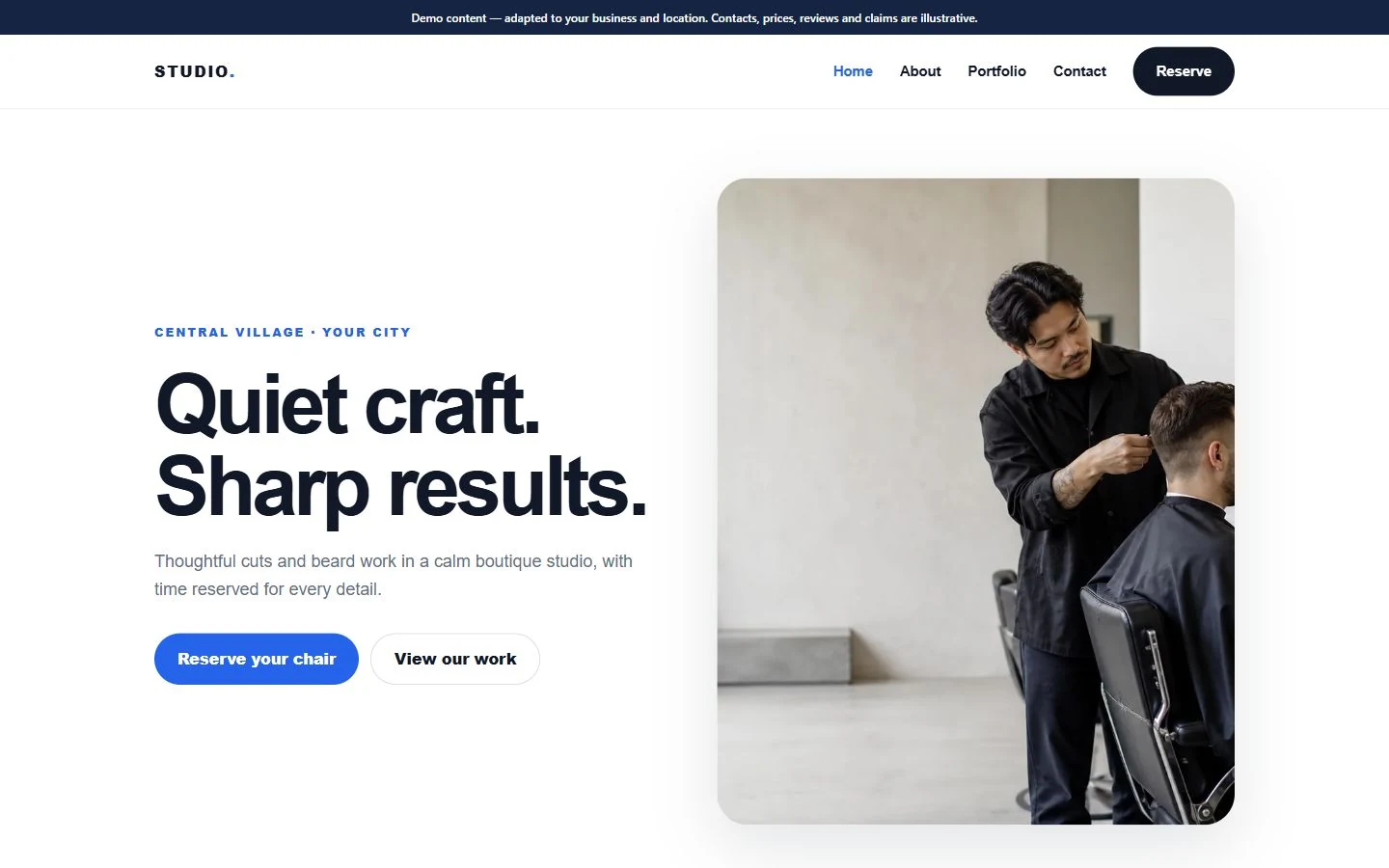 Boutique Studio website template preview