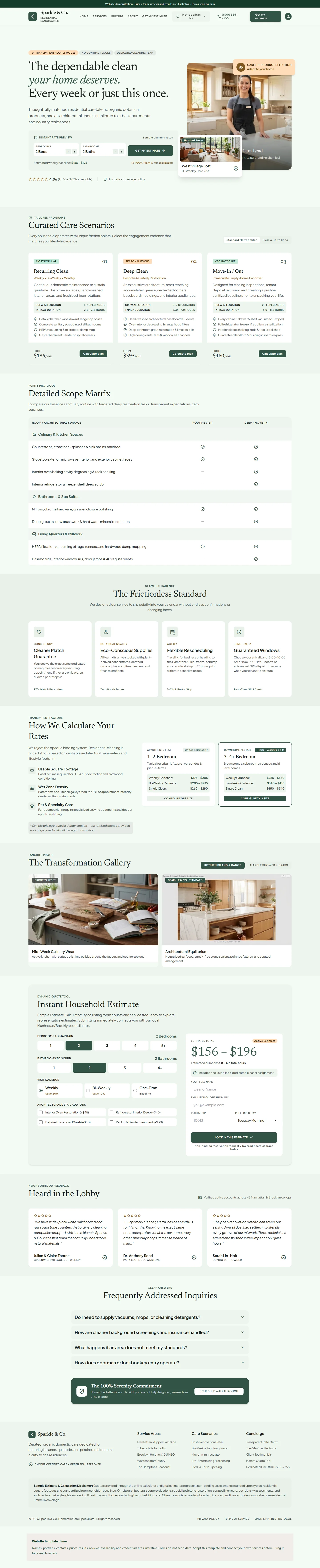 Sparkle & Co. website template preview