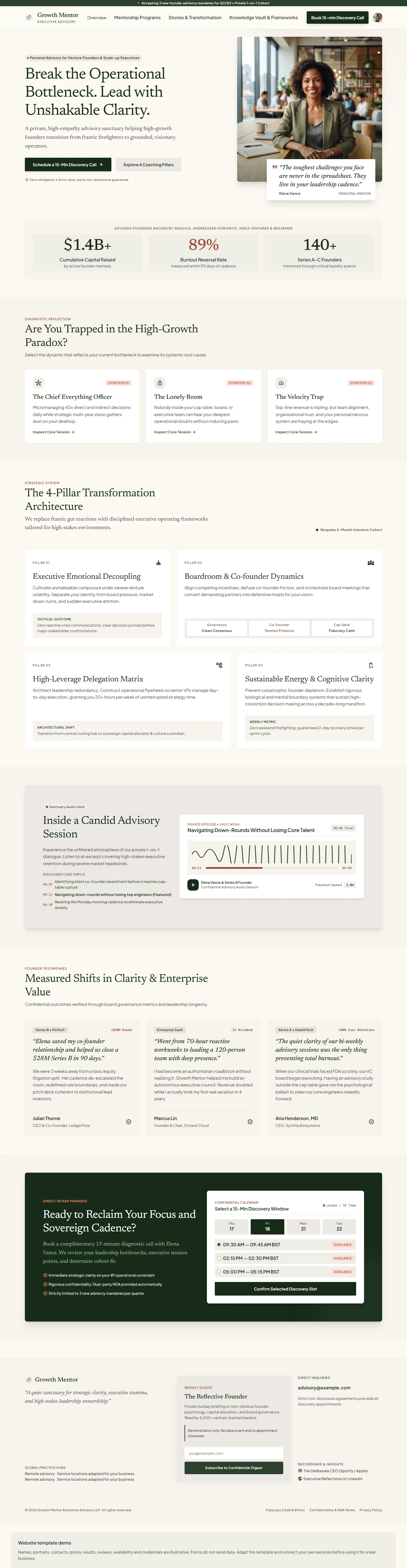 Growth Mentor website template preview