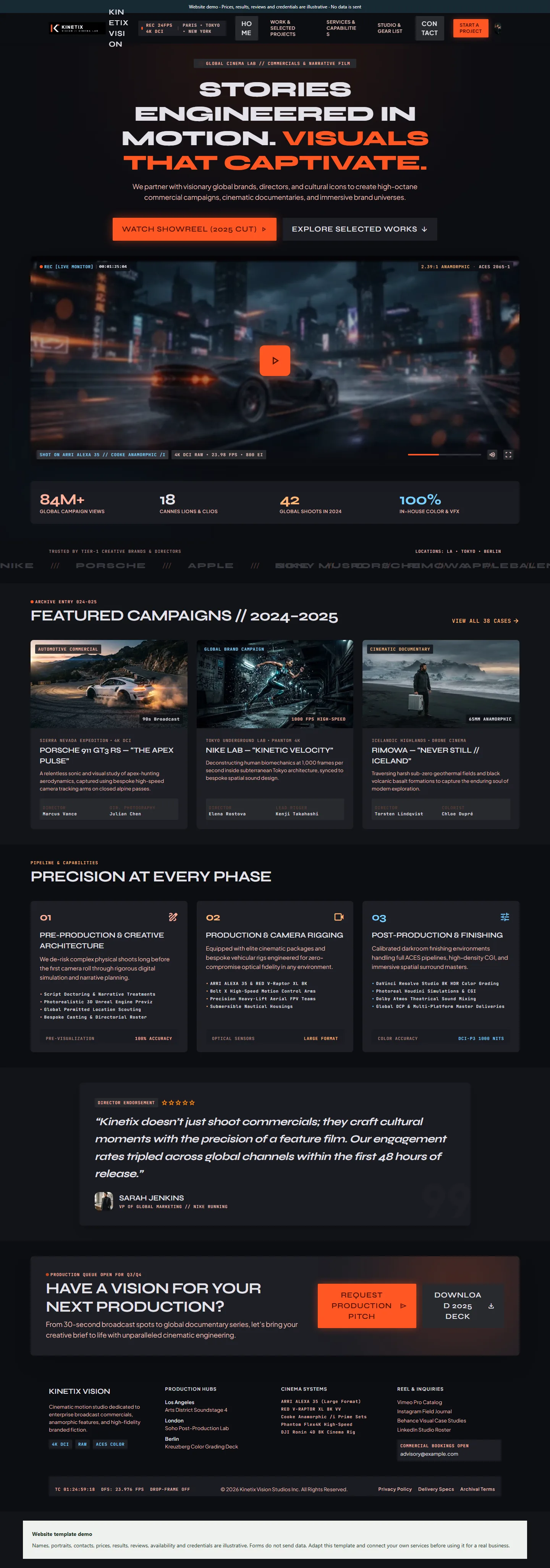 Kinetix Vision website template preview