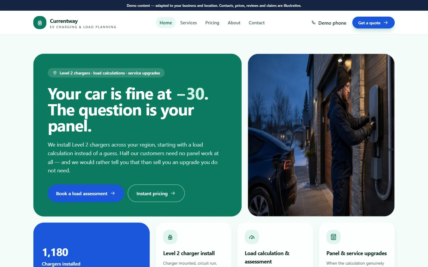 Currentway website template preview
