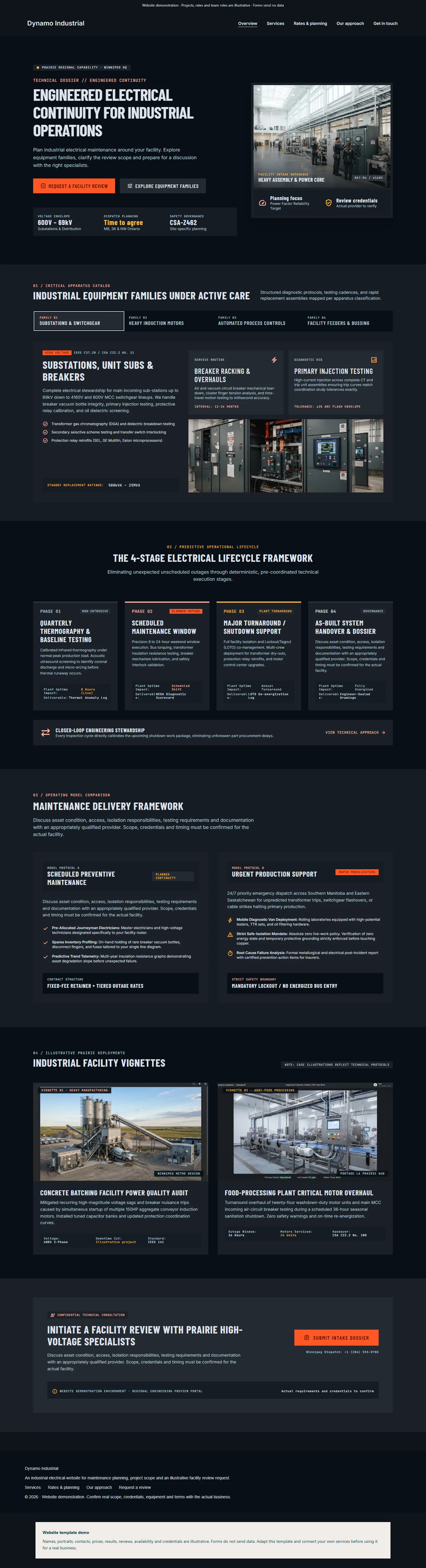 Dynamo Industrial website template preview