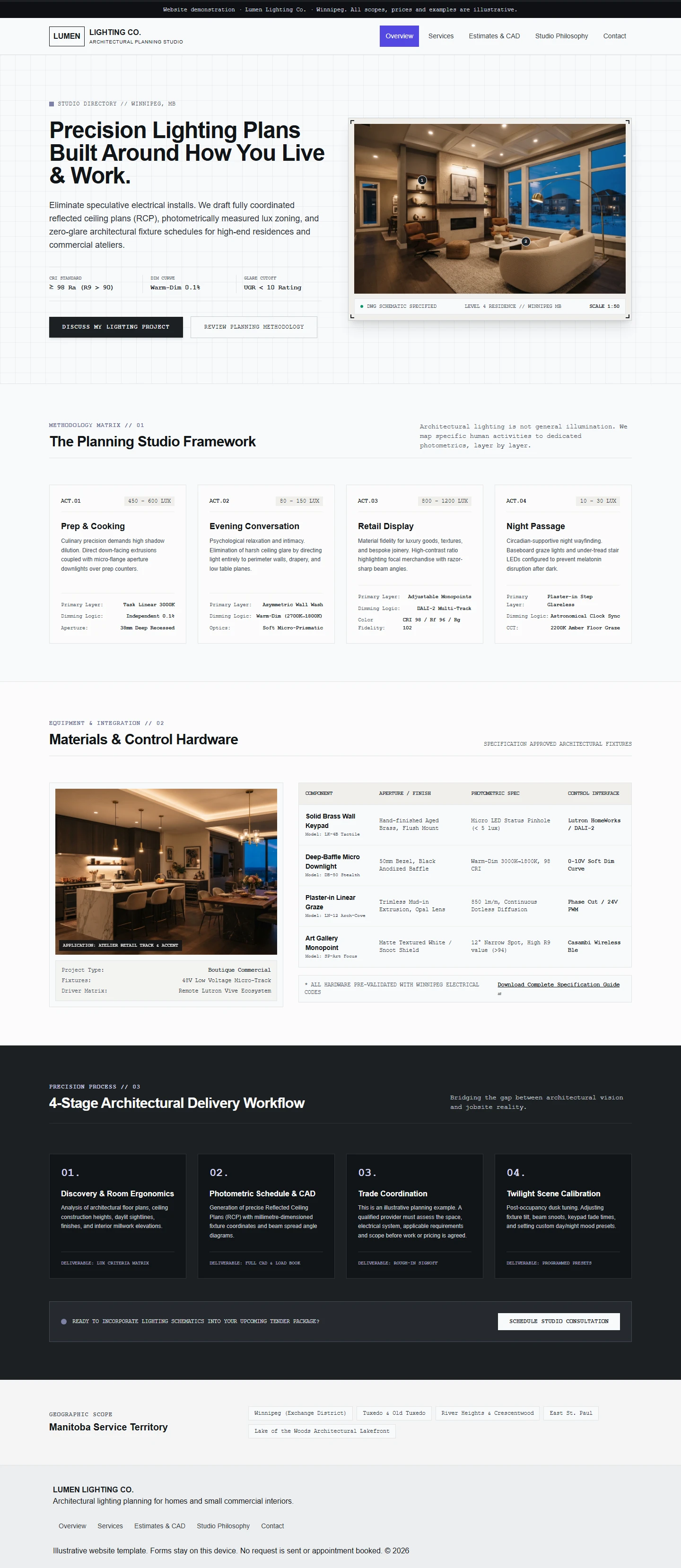 Lumen Lighting Co. website template preview