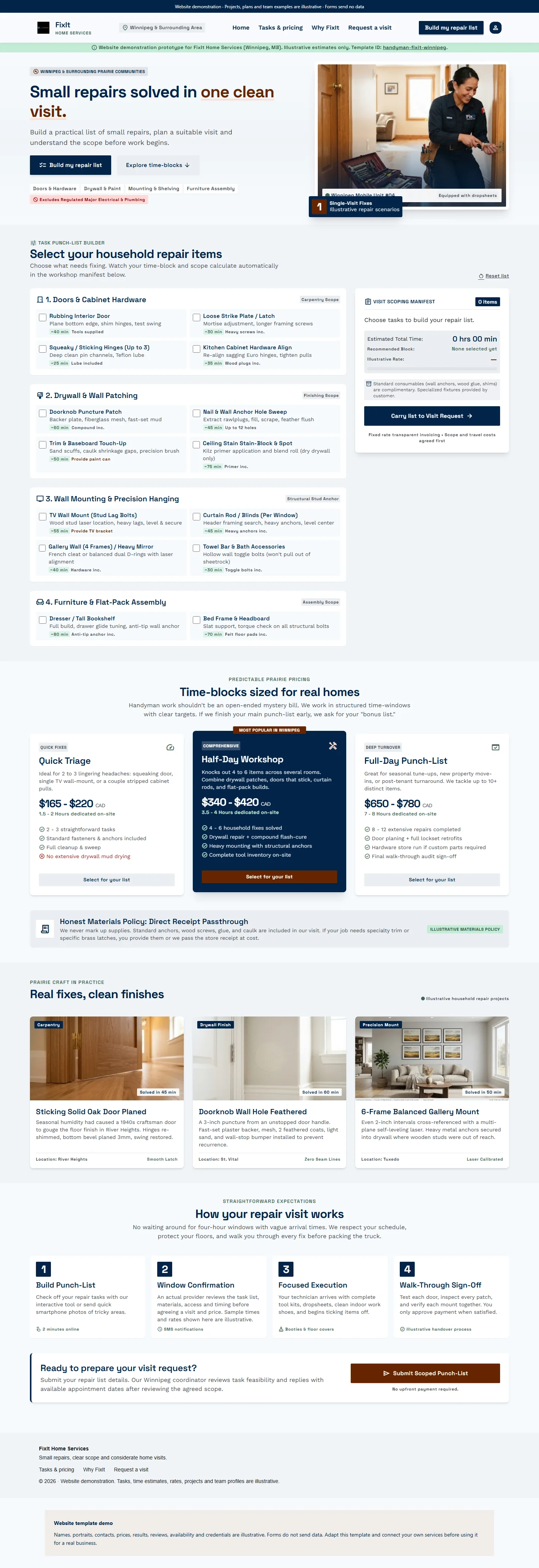 FixIt Home Services website template preview