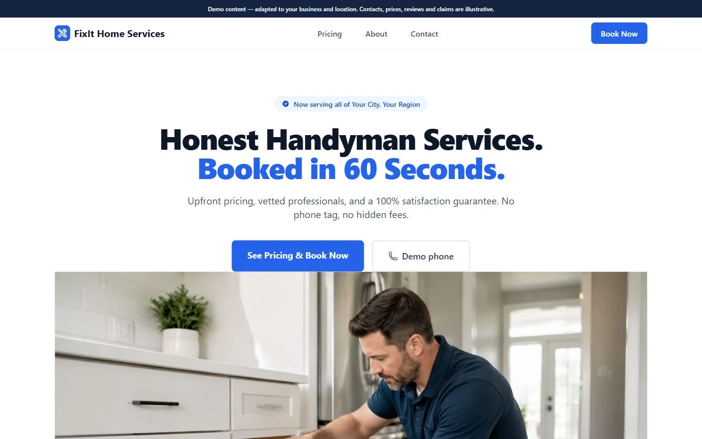 FixIt Home Services website template preview