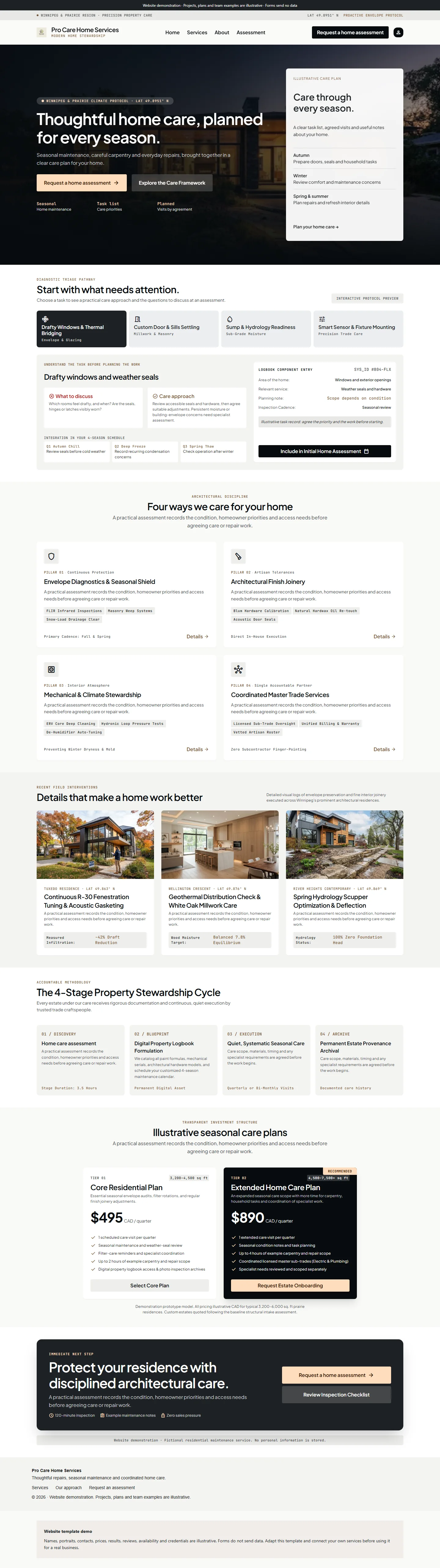 Pro Care Home Services website template preview