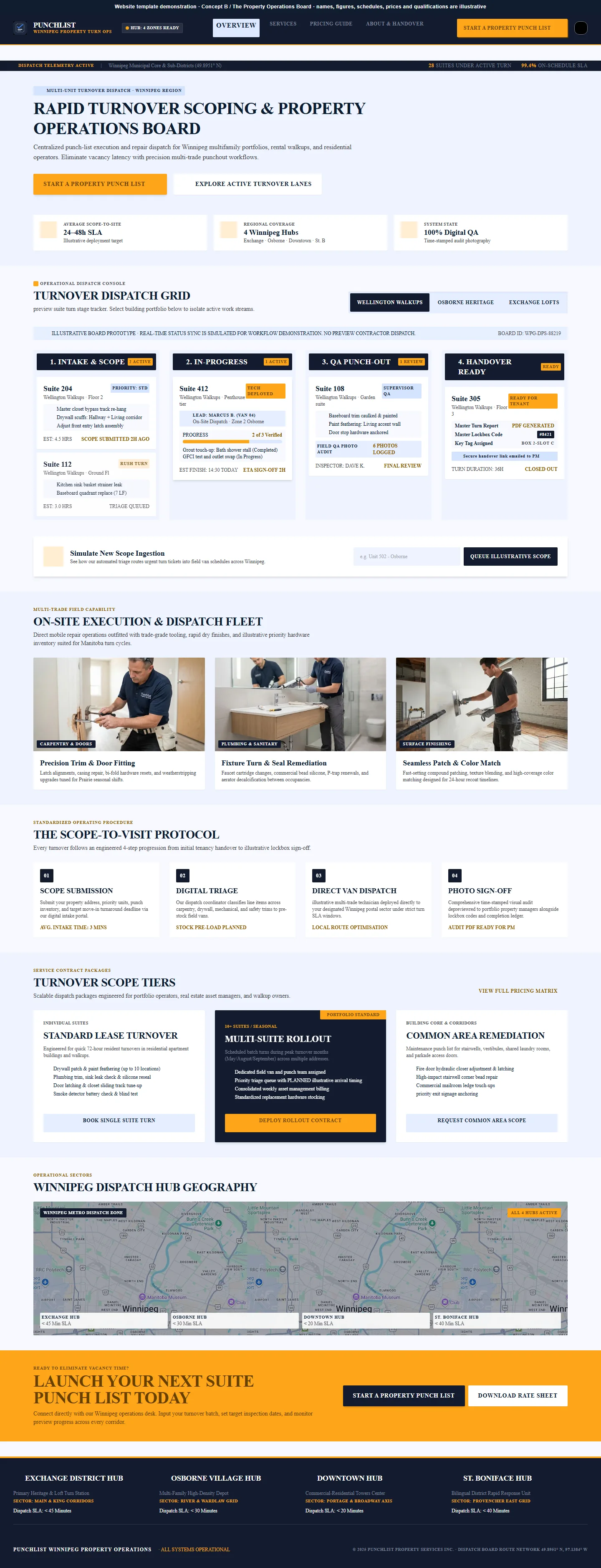 Punchlist Property Services website template preview