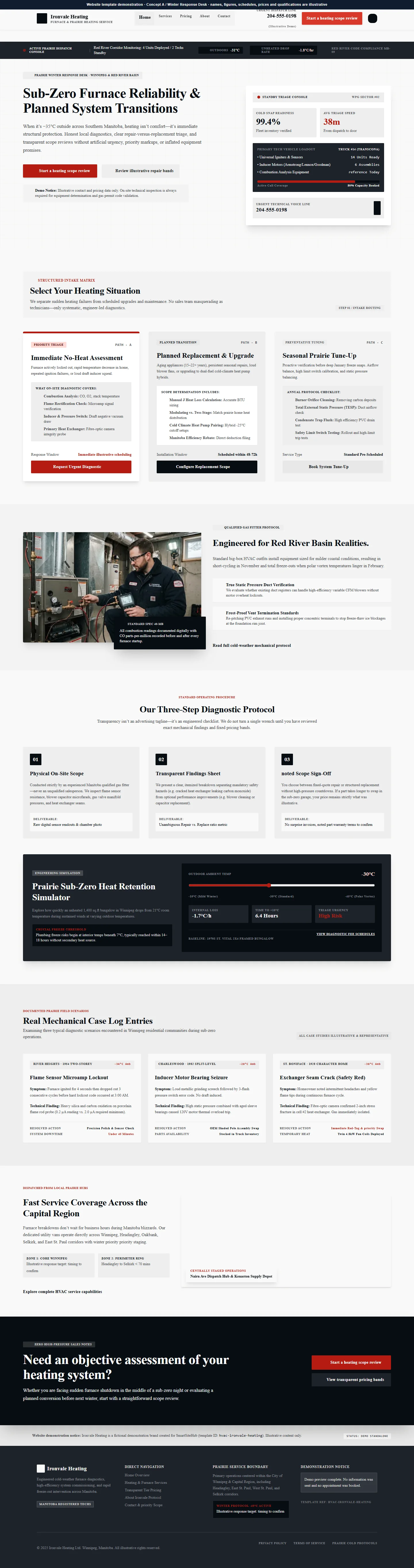 Ironvale Heating website template preview