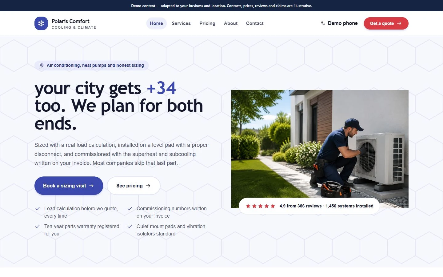 Polaris Comfort website template preview