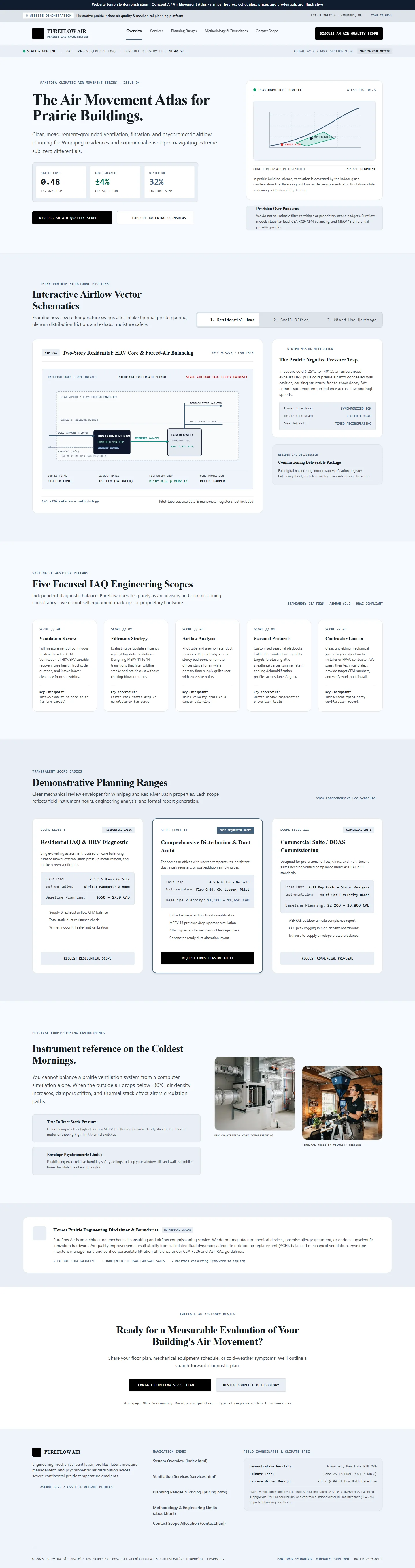 Pureflow Air website template preview