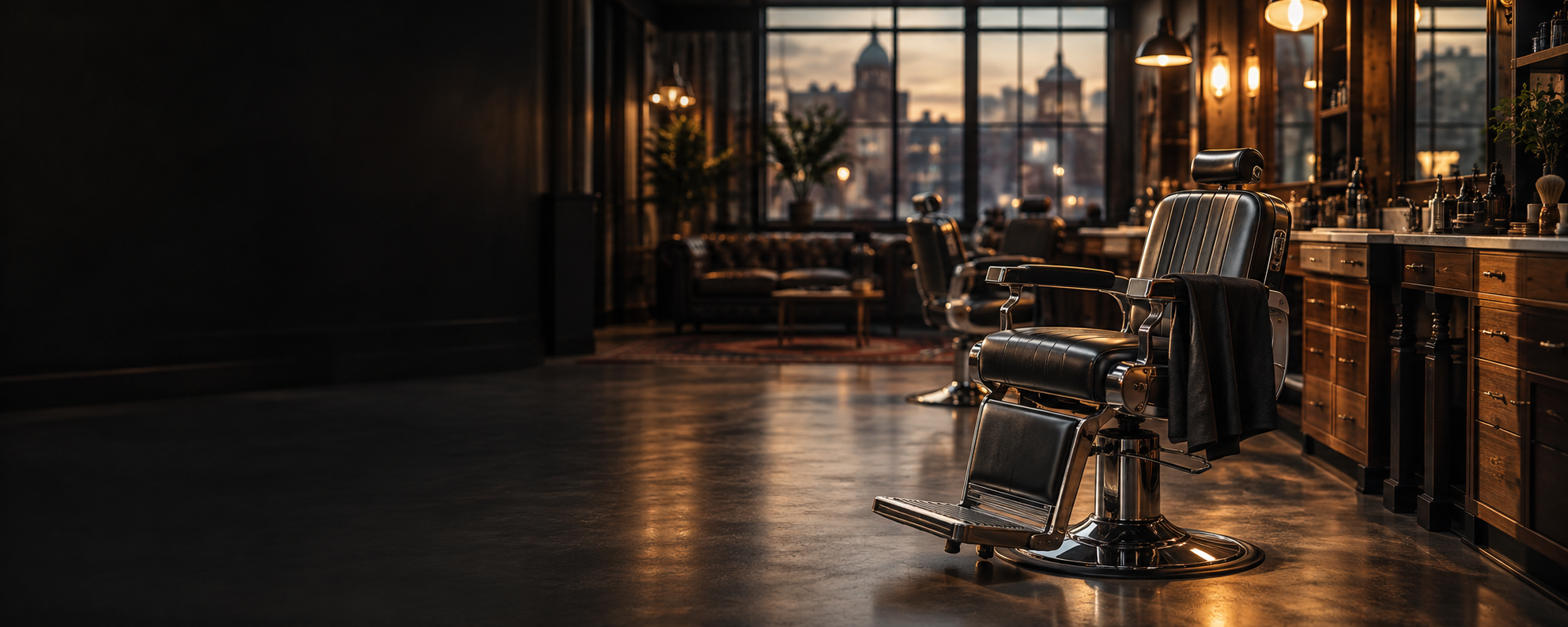 Interior of Boutique Studio barbershop in your city