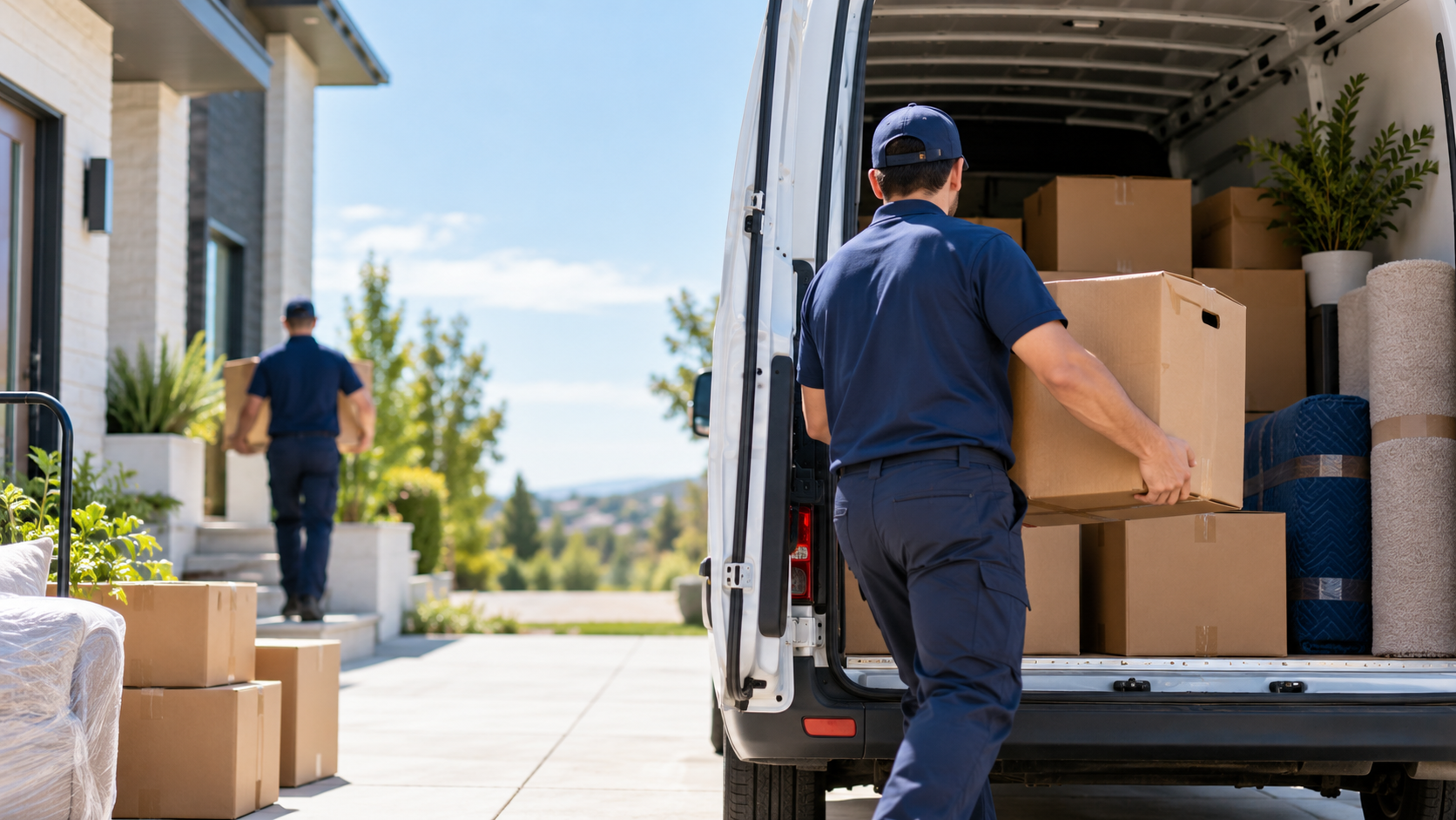 City Movers Plus team loading a moving truck