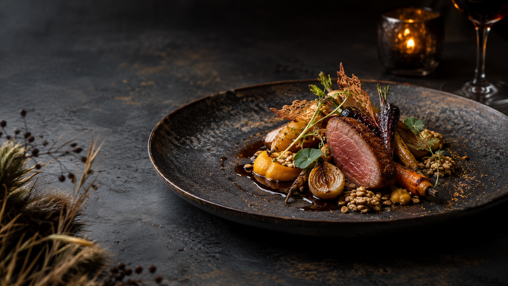 Elegant plated dish at Fireweed & Ash