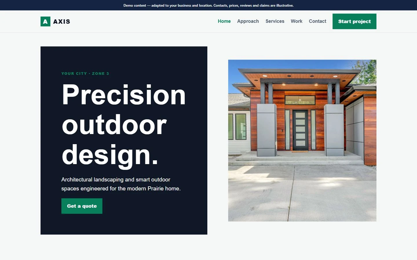 Axis Landscapes website template preview