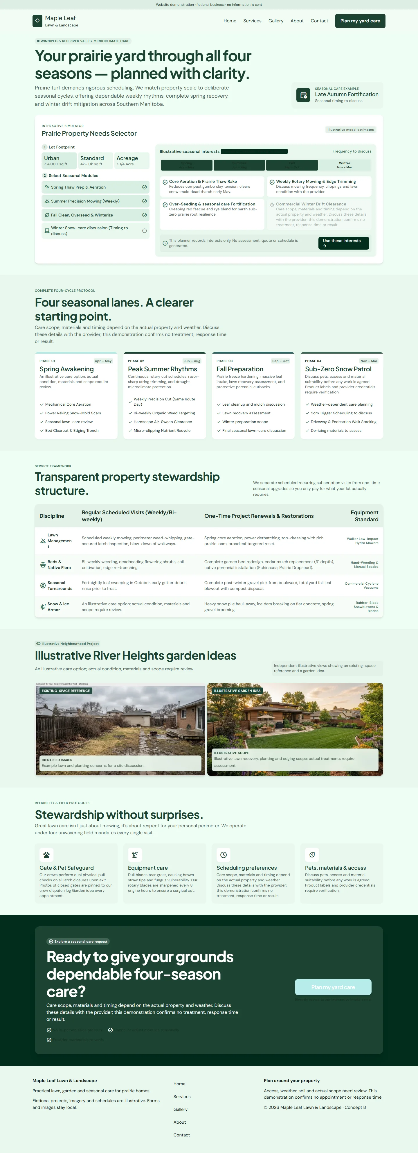Maple Leaf Lawn & Landscape website template preview