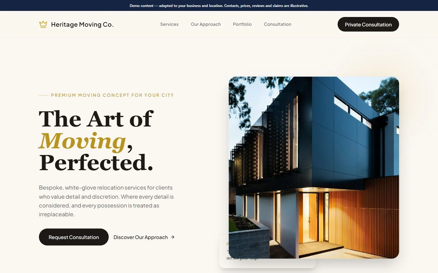 Heritage Moving website template preview