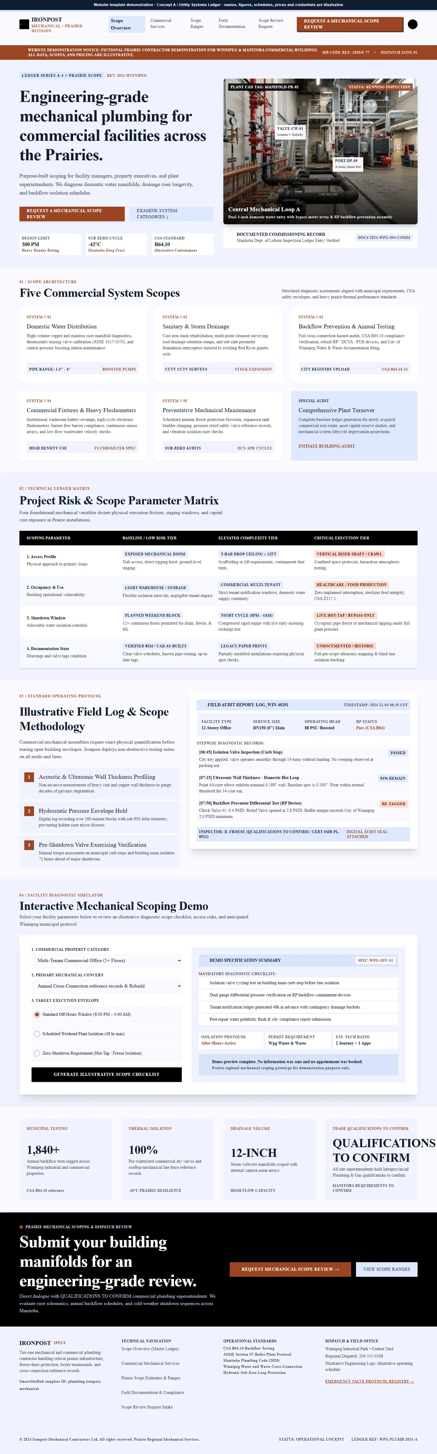 Ironpost Mechanical website template preview