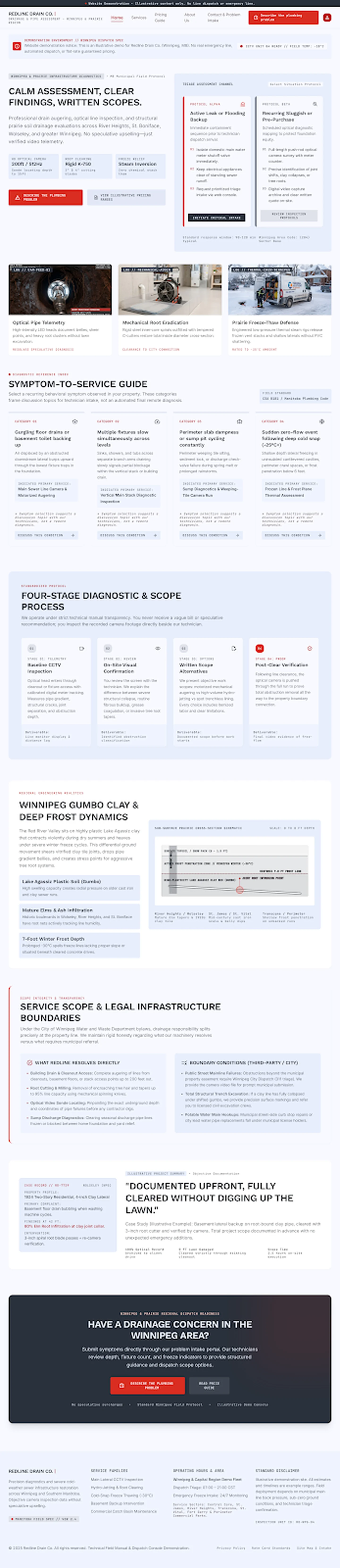 Redline Drain Co. website template preview