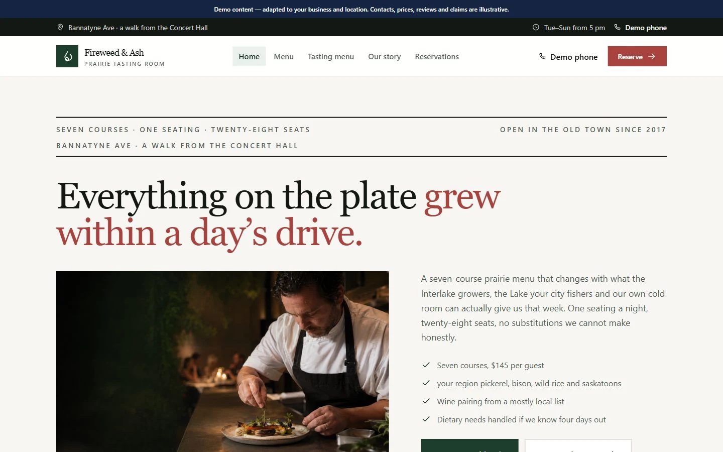 Fireweed & Ash website template preview