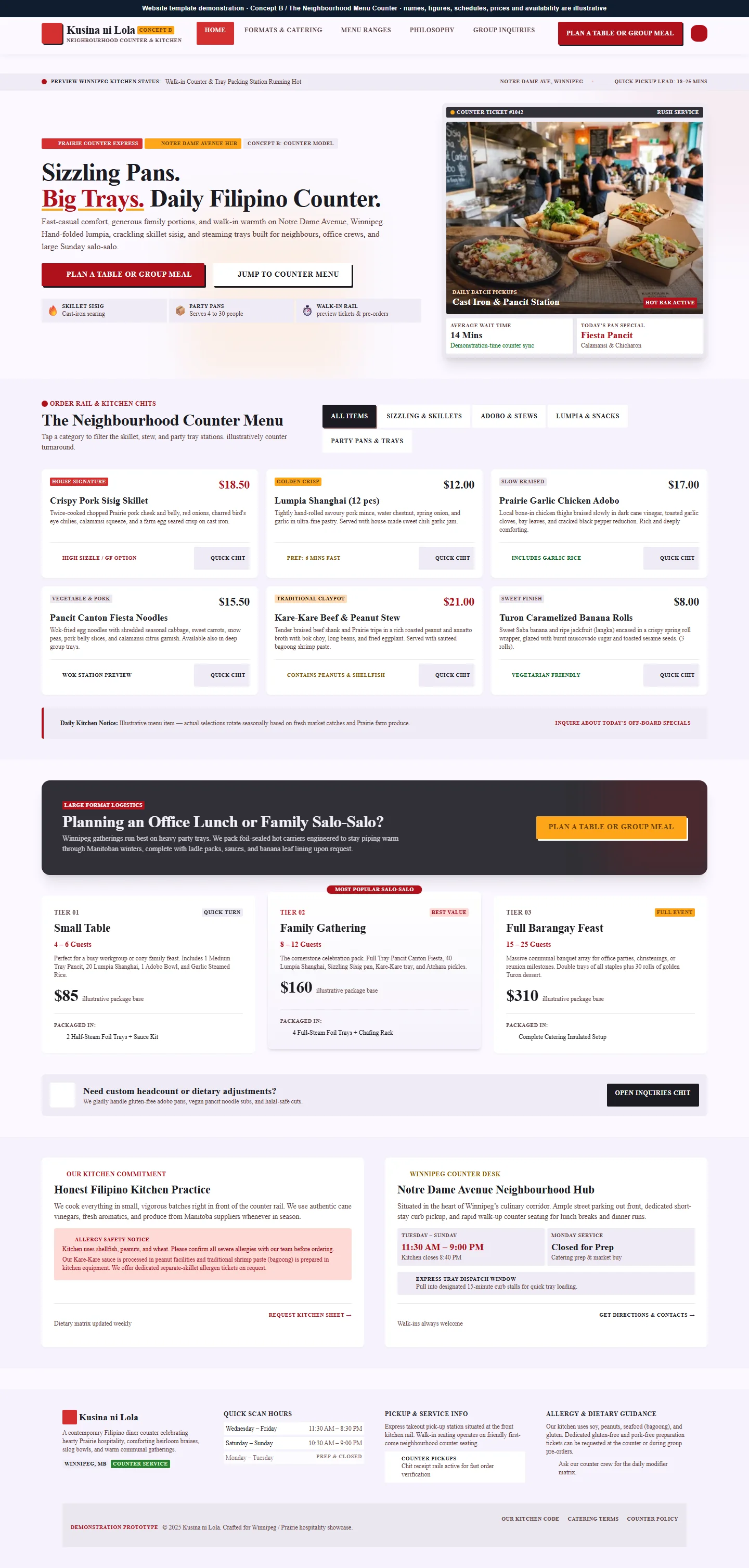 Kusina ni Lola website template preview