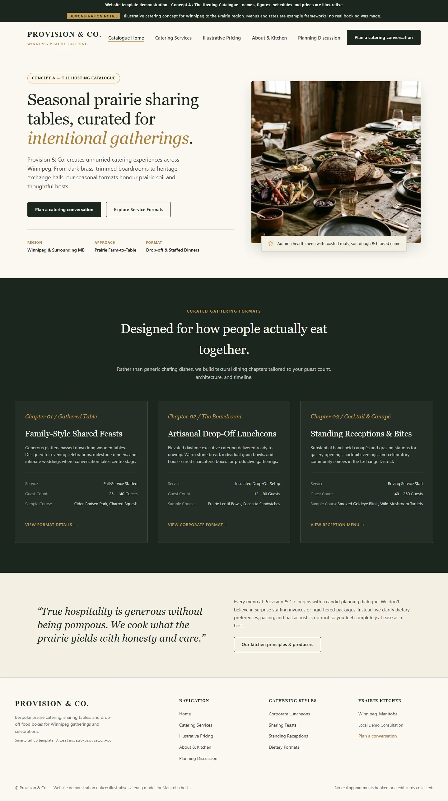 Provision & Co. website template preview