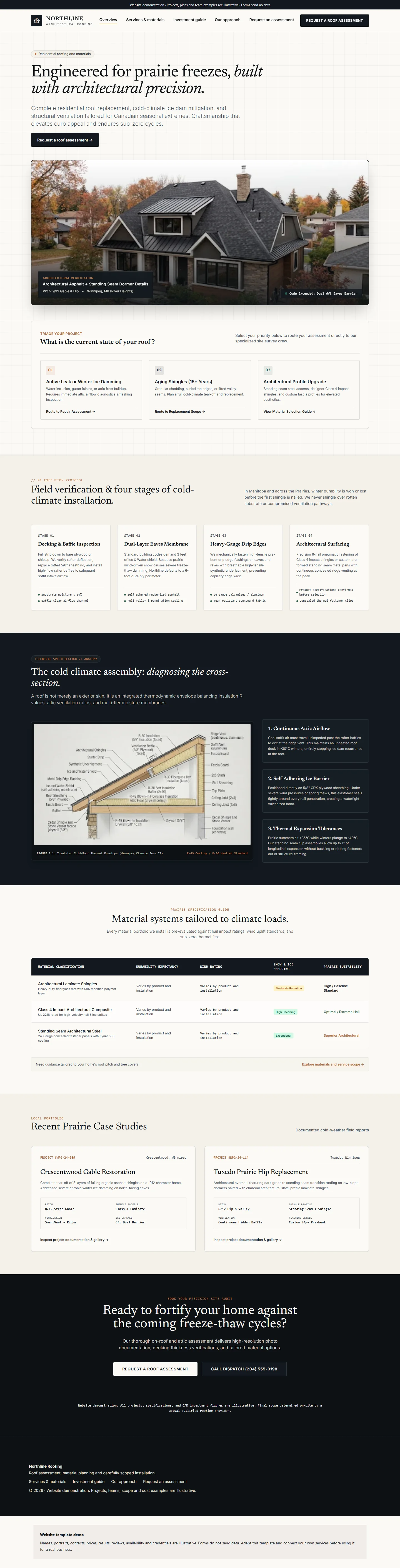 Northline Roofing website template preview